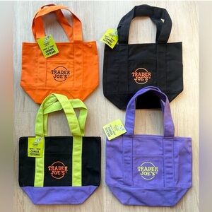 Trader Joe's Colorful Canvas Tote Bag Set